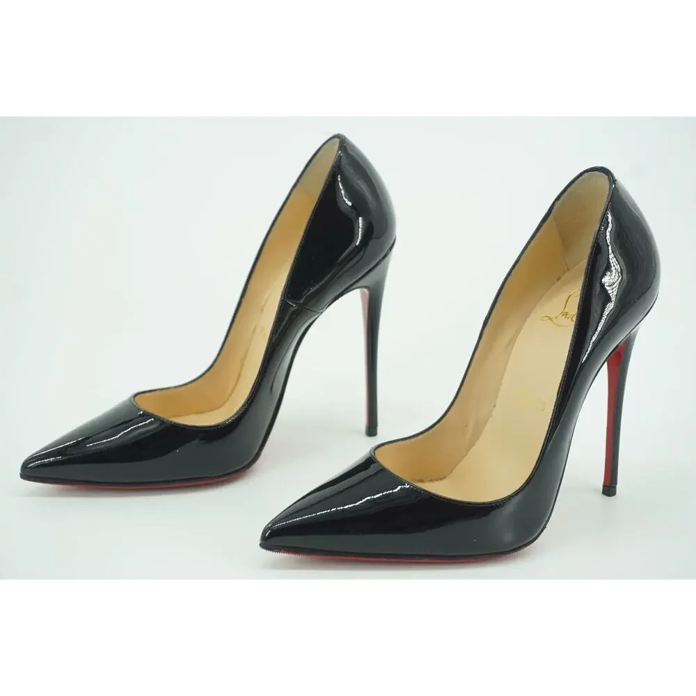 Christian Louboutin So Kate Black Patent Pointy High Heel Pumps SZ 35 $675